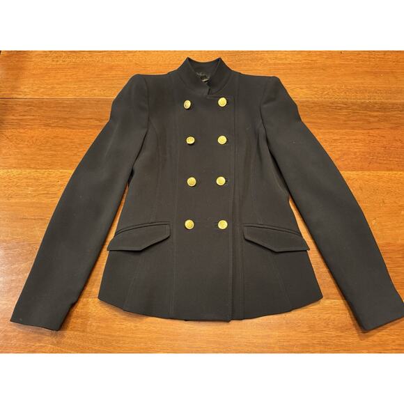 Size 4 Brooks Brothers Italy Tolley 1900 Double Breasted Jacket Gold Logo Button - Picture 1 of 12